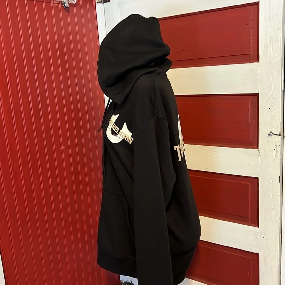 NWT True Religion Horseshoe Logo Zipper Hoodie Jacket Men’s Black M